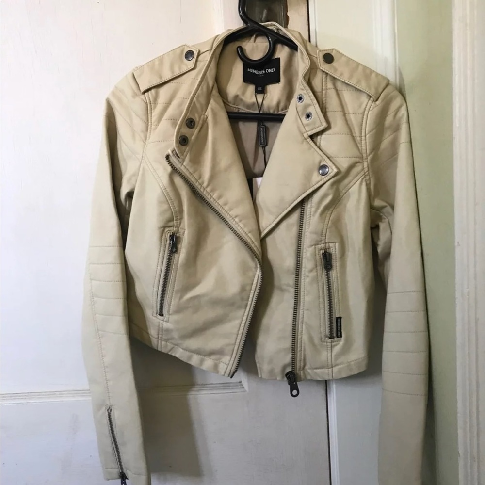 Cream moto jacket